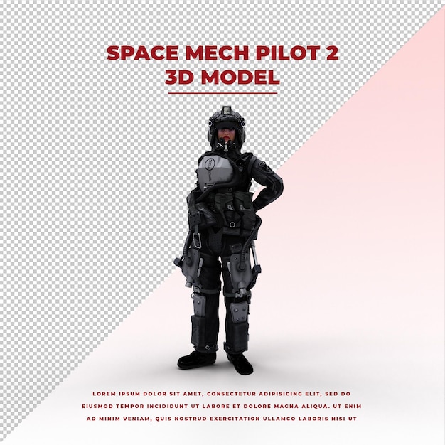 Future tech cyberpunk-stijl space mech pilot-model