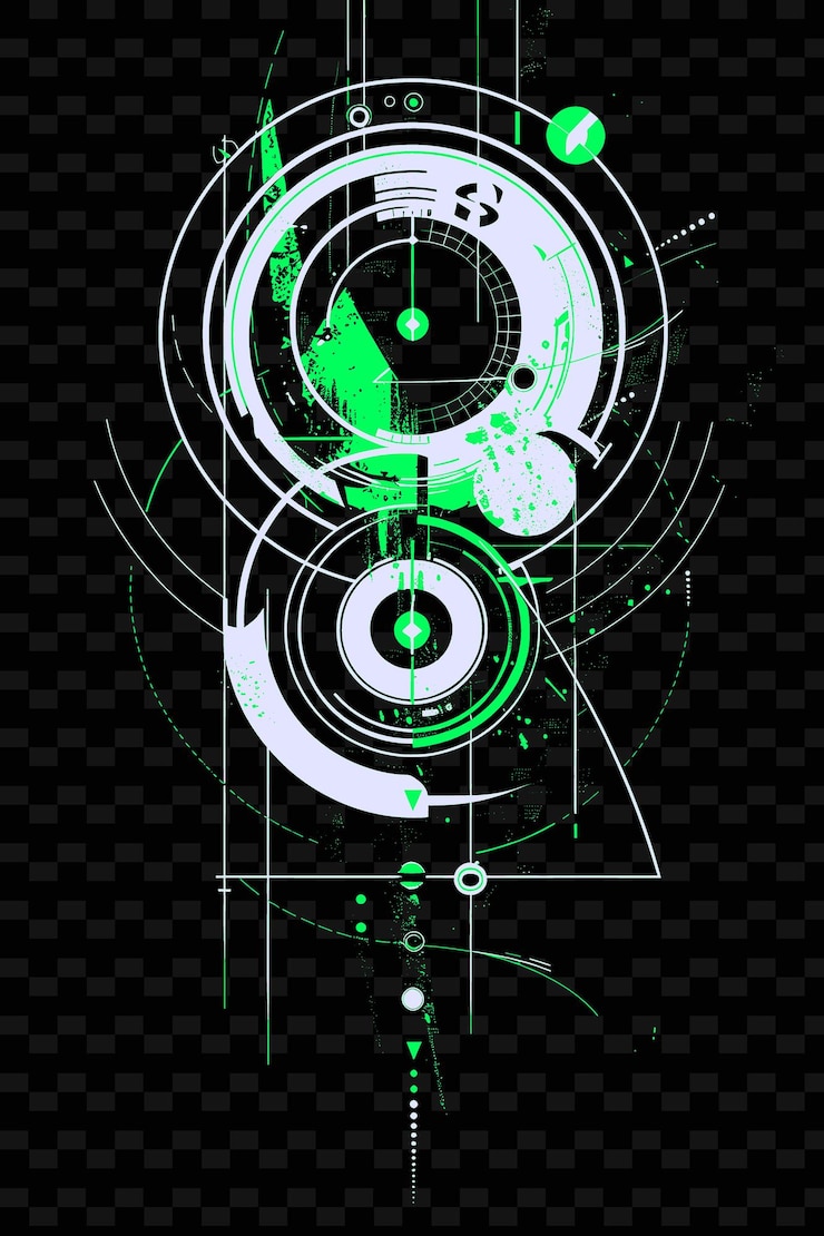 PSD futurist inspired poster with dynamic movement and technolog creative illustration idea designs