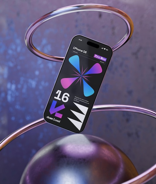 Futuristic 3D Smartphone Mockup Dynamic Display Design