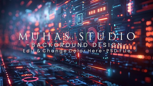 Футуристический фон передовой технологии интерфейса 3D-рендерирования