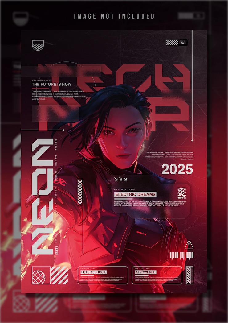 PSD a futuristic battle for freedom flyer poster design