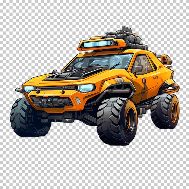 PSD futuristic car on transparent background