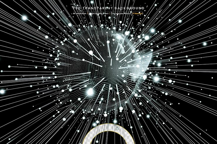 PSD futuristic circle wave on transparant background