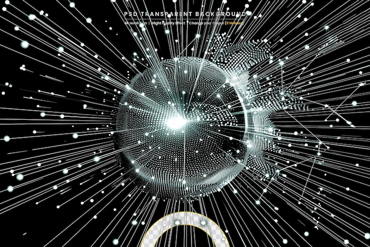 PSD futuristic circle wave on transparant background