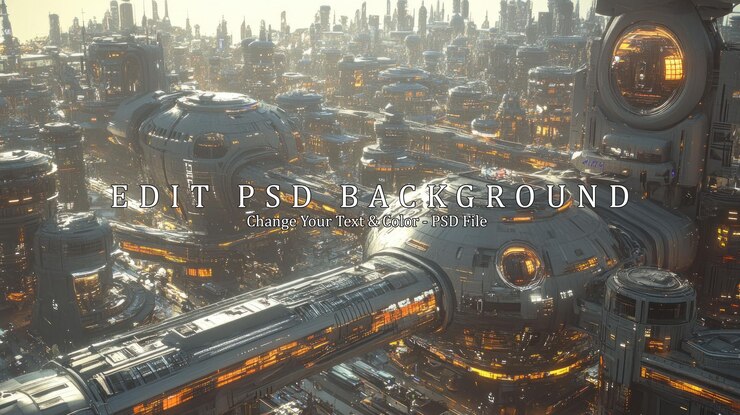PSD futuristic cityscape a glimpse into a technoutopia