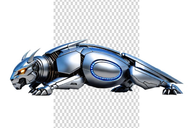 Futuristic cyborg isolated on transparent background illustration