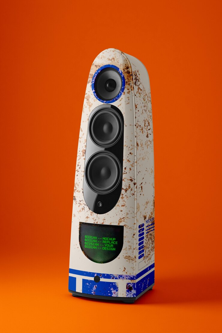 PSD futuristic device with orange shades