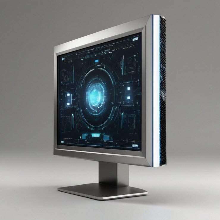 PSD futuristic digital monitor interface design