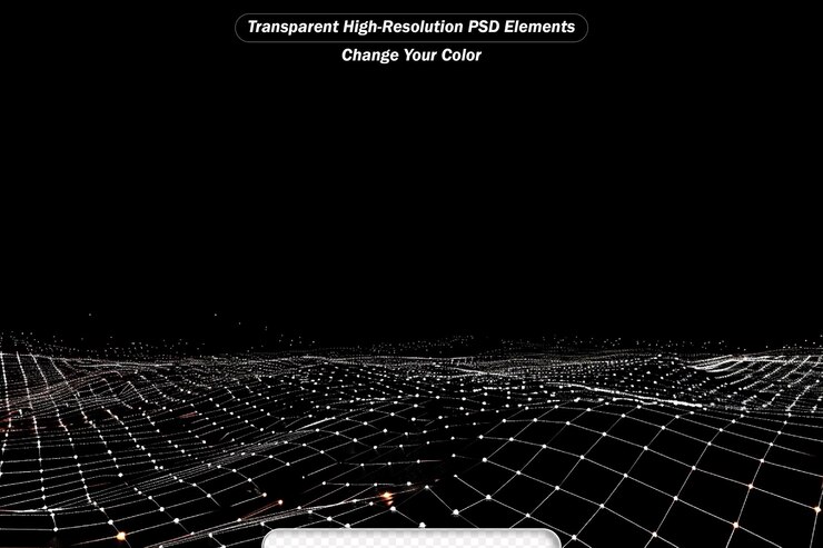 PSD futuristic dynamic wave with dots and line smart wave technology concept
