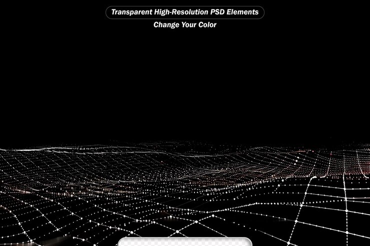 PSD futuristic dynamic wave with dots and line smart wave technology concept