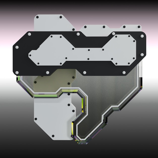 Futuristic Electronic Circuit Board Component