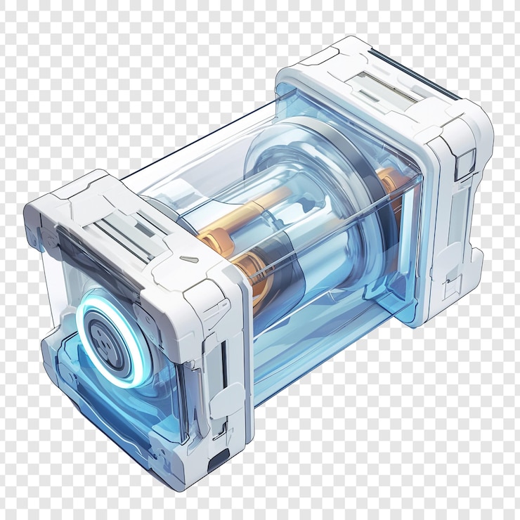 PSD futuristic energy cell with transparent case