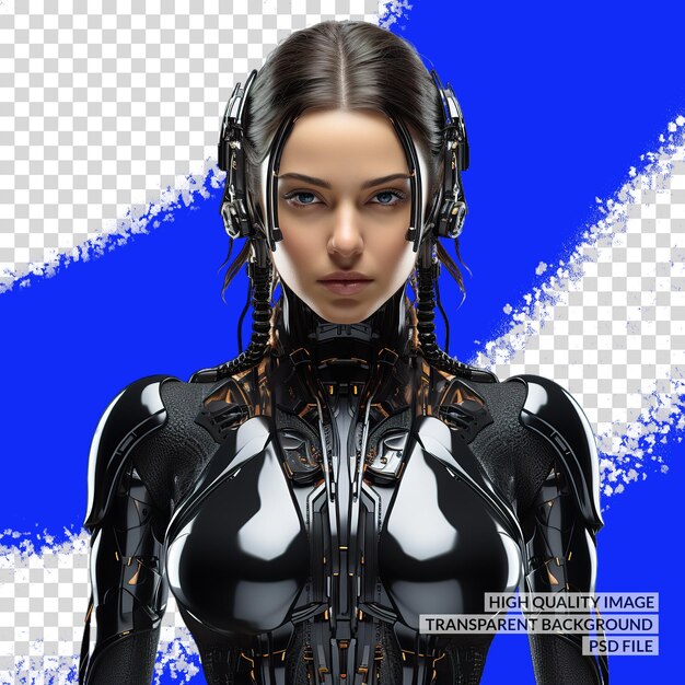 PSD futuristic female 3d png clipart transparent isolated background