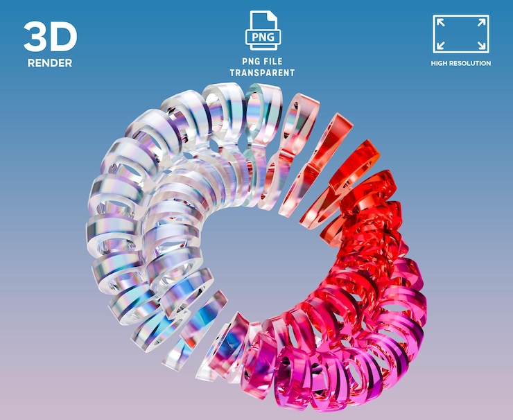 PSD futuristic glass shape 3d render icon