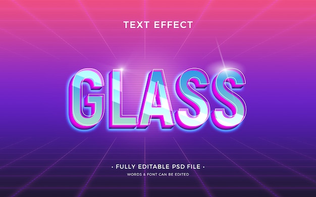 Futuristic glass text effect