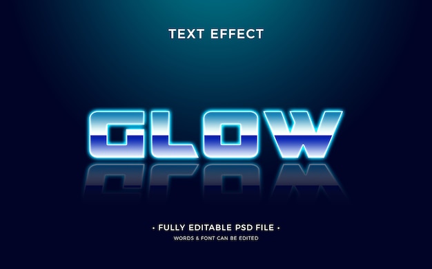 PSD futuristic glass text effect