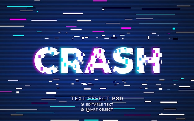 PSD futuristic glitch text effect