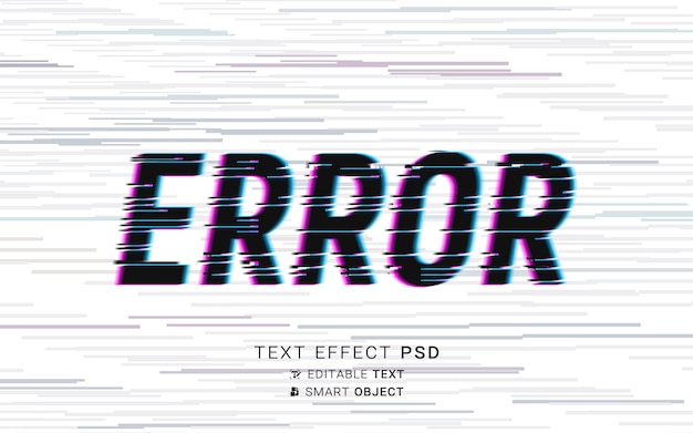 PSD futuristic glitch text effect