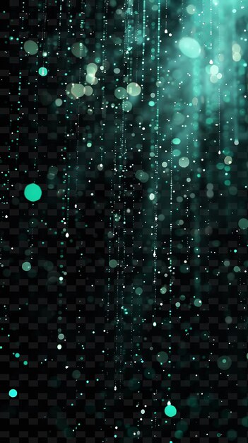 PSD futuristic glowing cyber rain with digital particles and blu png neon light effect y2k collection