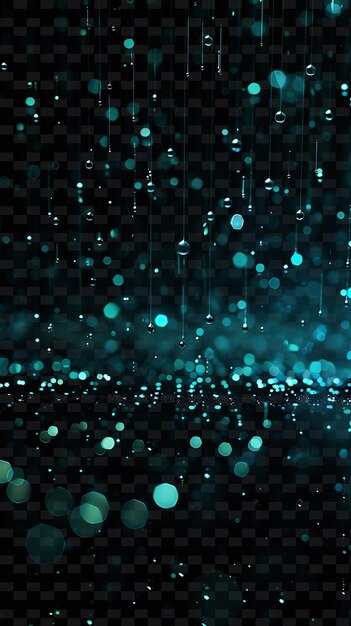 PSD futuristic glowing cyber rain with digital particles and blu png neon light effect y2k collection