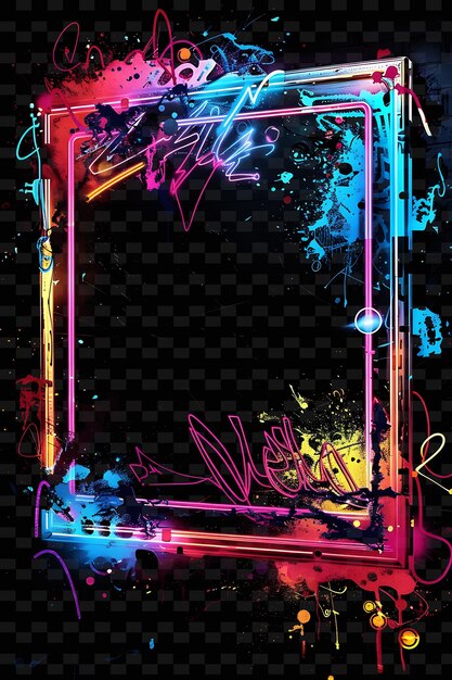 PSD futuristic graffiti sign with a graffiti inspired board abst y2k shape creative signboard decor