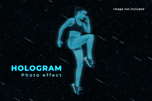 Futuristic hologram photo effect add on