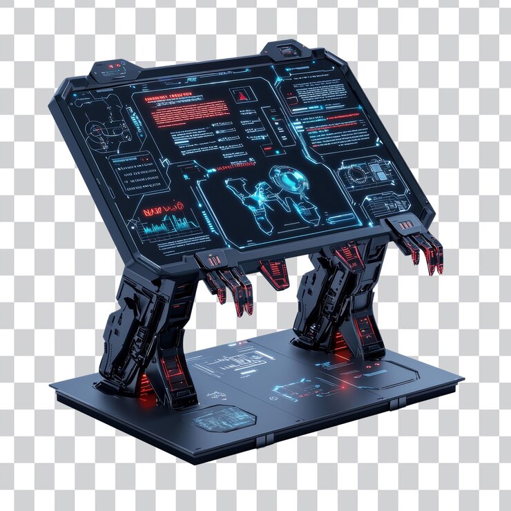 PSD futuristic holographic control panel with advanced technology interface