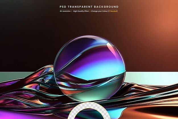 PSD futuristic and holographic on transparant background