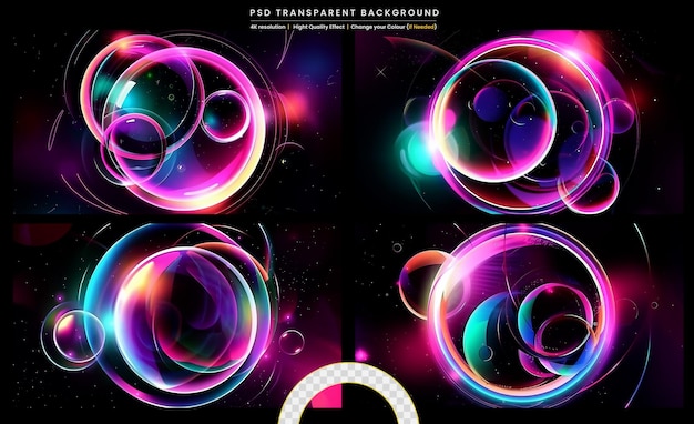 PSD futuristic and holographic on transparant background