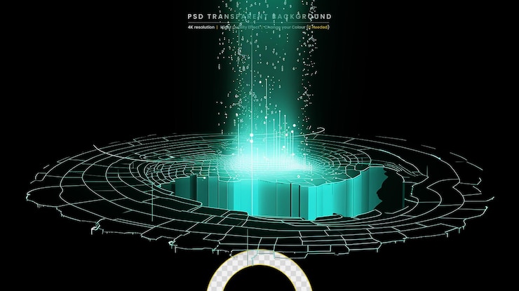 PSD futuristic hud elements on transparent background