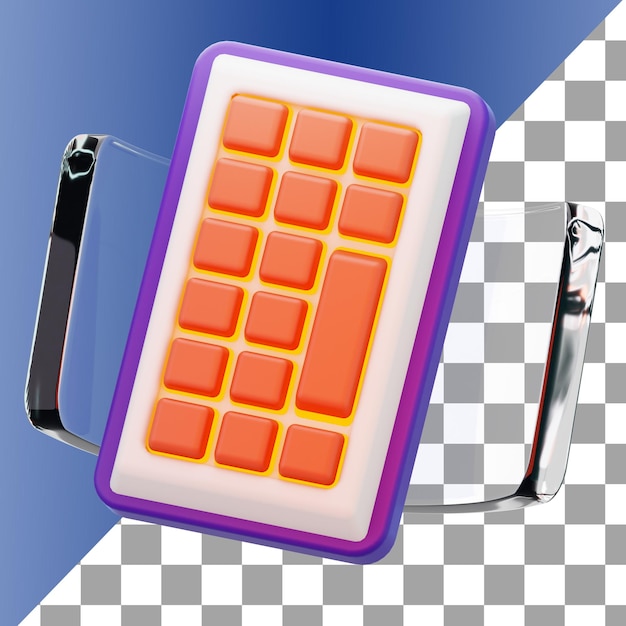 futuristic keyboard 3d icon