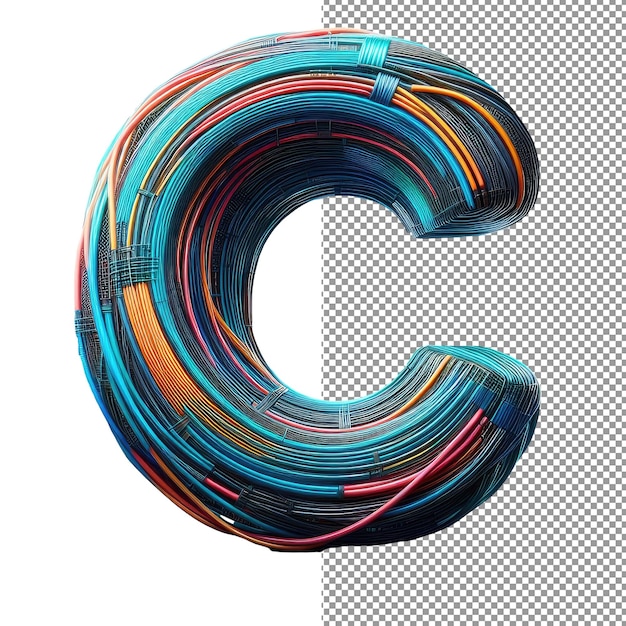 PSD futuristic letter forms 3d isolated alphabet