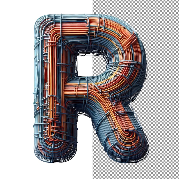 PSD futuristic letter forms 3d isolated alphabet