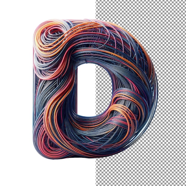 PSD futuristic letter forms 3d isolated alphabet