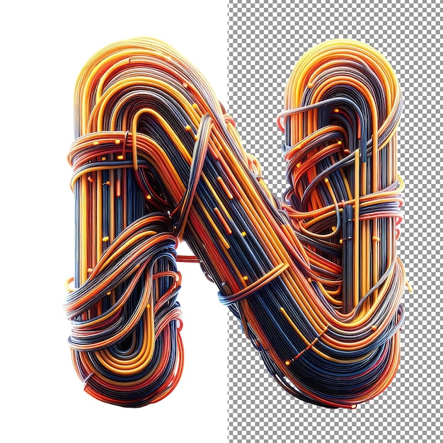 PSD futuristic letter forms 3d isolated alphabet