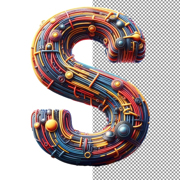 PSD futuristic letter forms 3d isolated alphabet