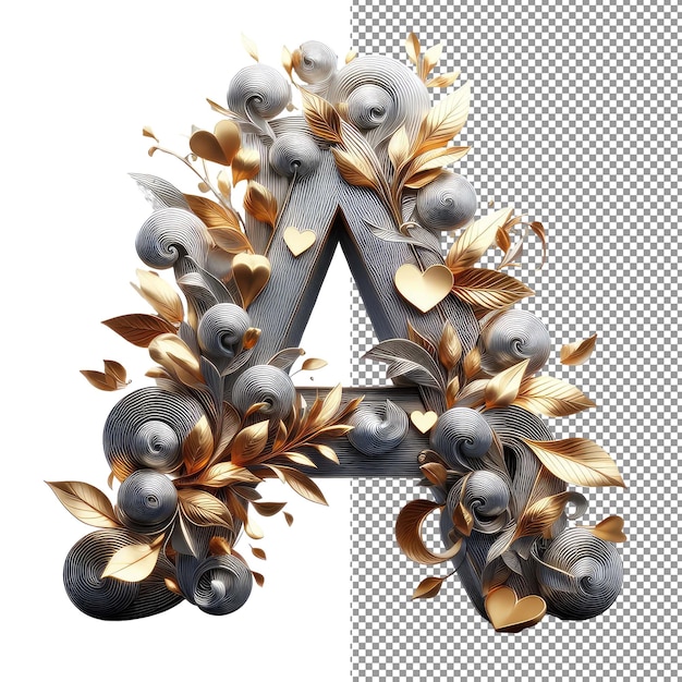 PSD futuristic letter forms 3d isolated alphabet