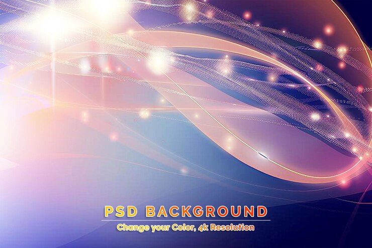PSD futuristic light effect abstract background with blurred magic neon light curved lines