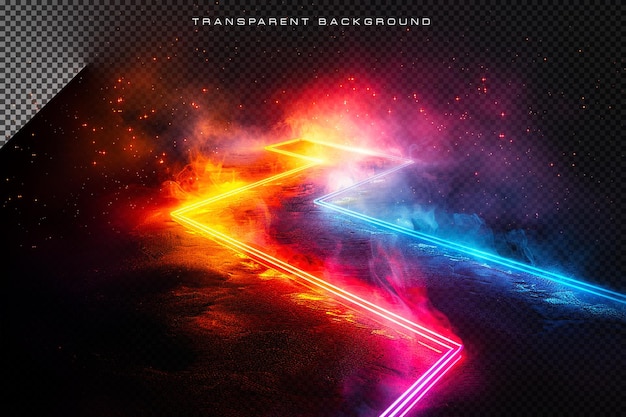 futuristic neon gradients glowing effect on transparent overlay