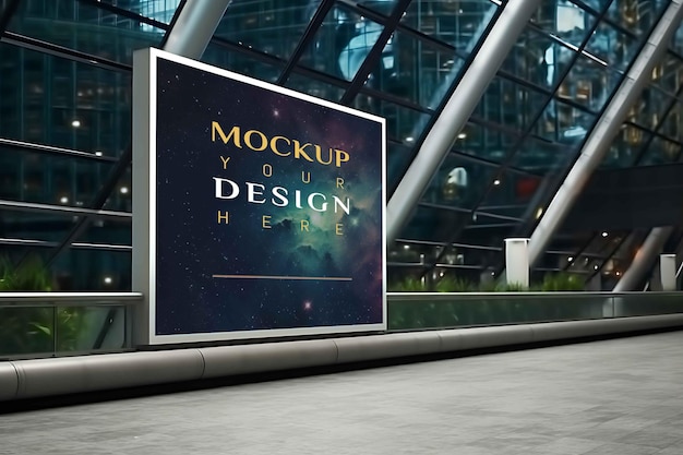 Футуристический внешний рекламный щит Mockup PSD