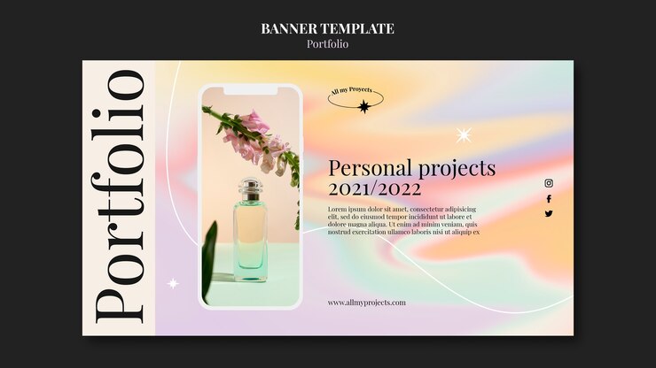 PSD futuristic personal portfolio banner