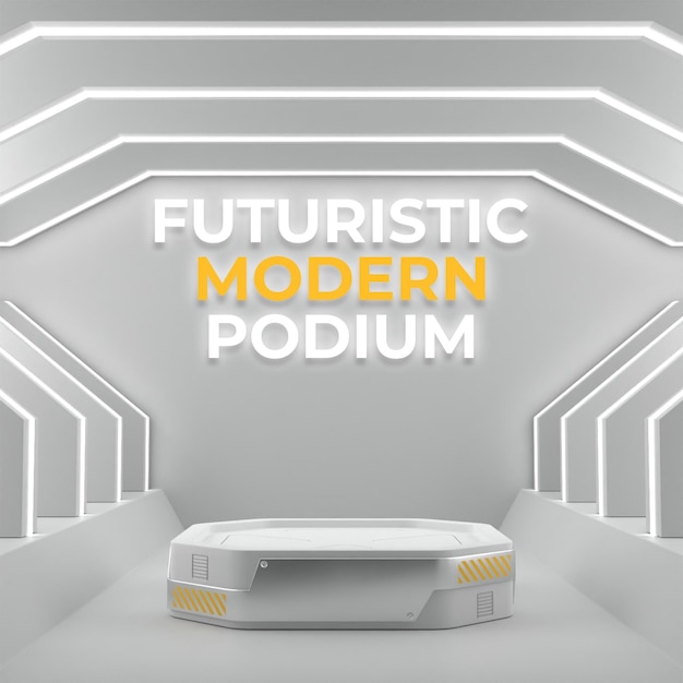 PSD futuristic podium background for product showcase