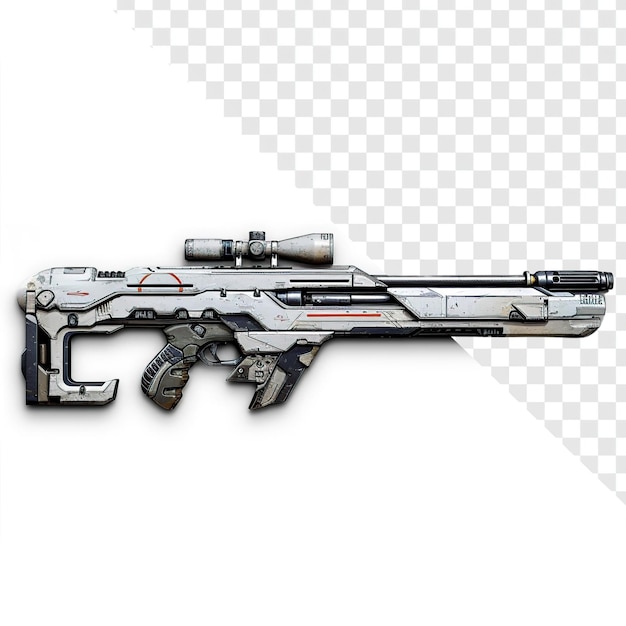 Futuristic Rifle Sticker on Transparent Background
