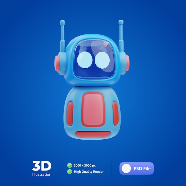 PSD futuristic robot 3d illustration