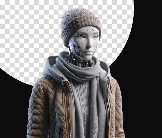 PSD futuristic robot winter fashion sfondi trasparenti