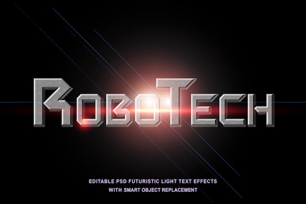 Футуристический эффект robotic light text