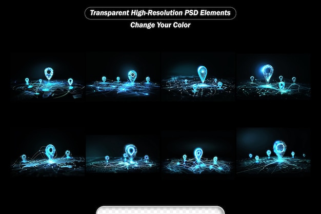 futuristic route planning using map application on gps smart device concept