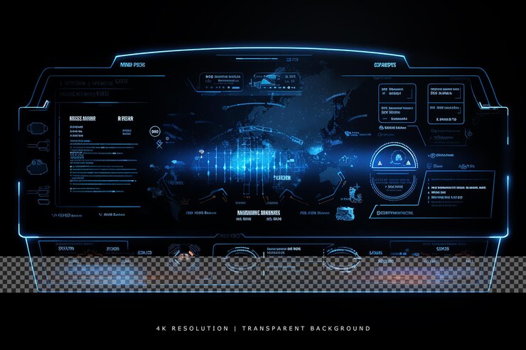 PSD futuristic sci fi modern user interface on transparent background