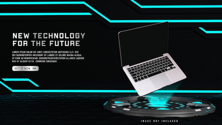 PSD futuristic scifi podium neon