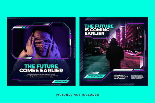 FUTURISTIC SOCIAL MEDIA INSTAGRAM FEED TEMPLATE